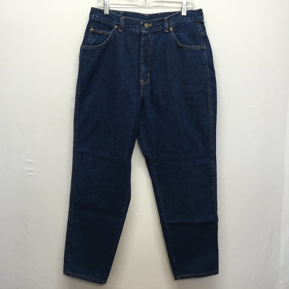Vintage Chic Mom Jeans Petite Size 18WP Blue Denim Tapered Leg High Rise USA NOS